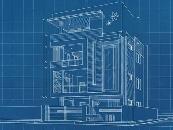 Concept Blueprint — Cyanotype linework
