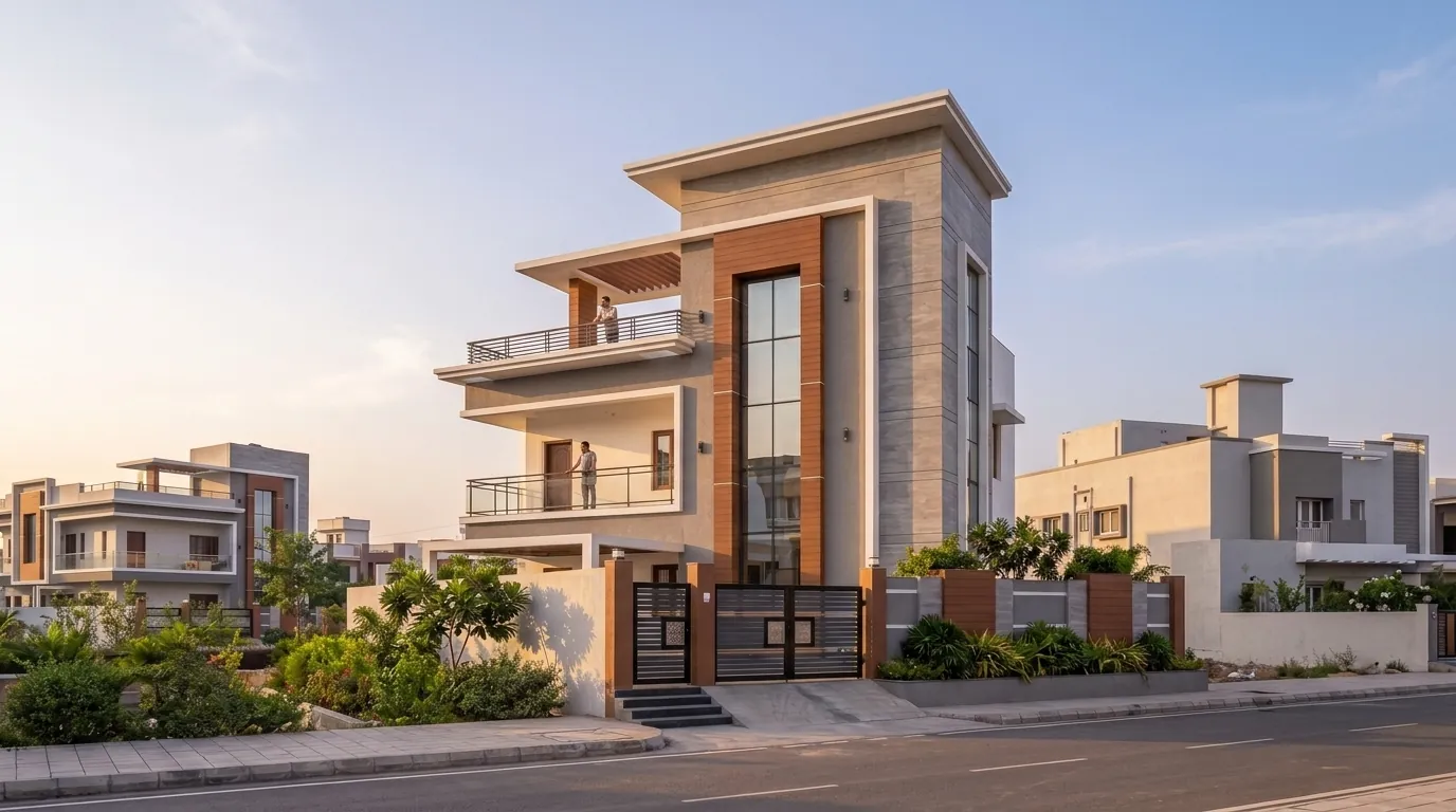 The same G+2 house — Afternoon