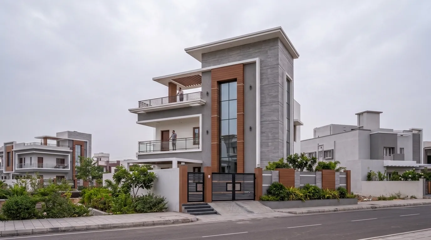 The same G+2 house — Overcast
